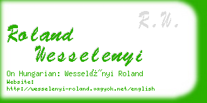 roland wesselenyi business card